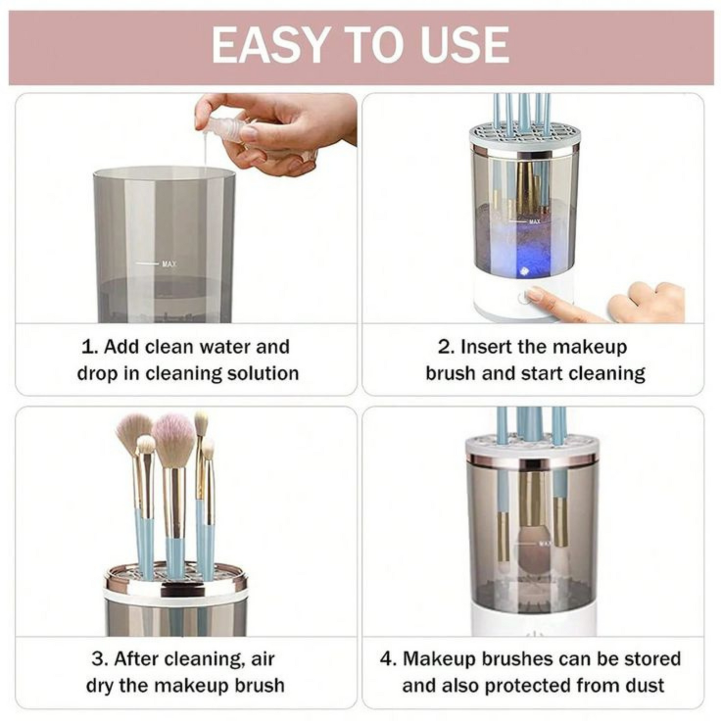 3-IN-1 Electric Makeup Brush Cleaner